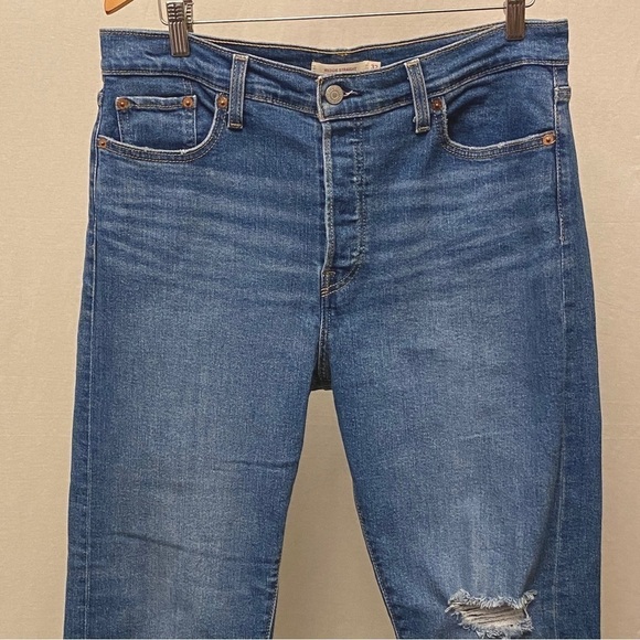 Levi’s 32 (14/15) Wedgie Straight Jeans Button Fly Stretch Womens High Rise - Picture 6 of 16
